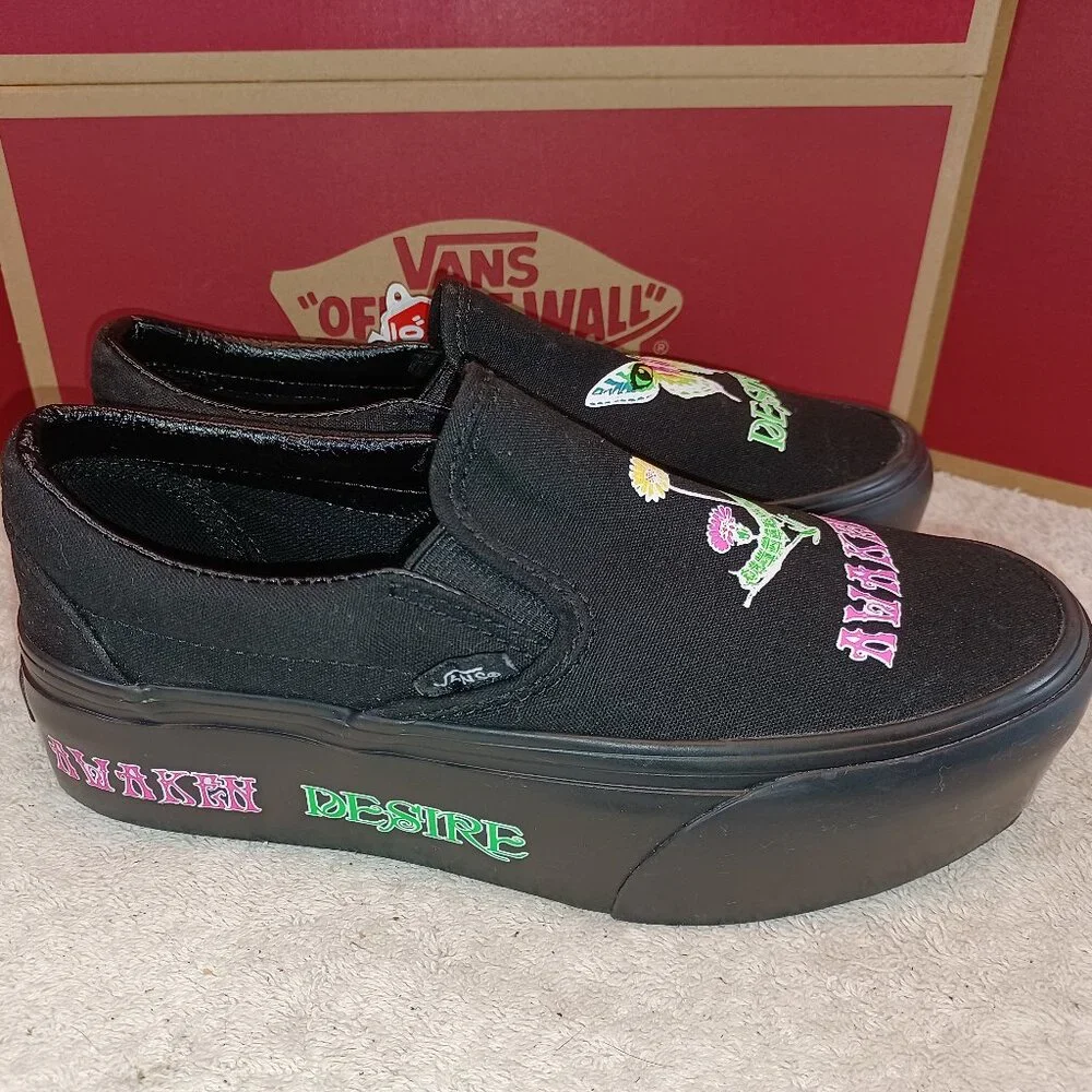 Vans Men's 5/Women's 6.5 Slip On Stackform Morph Glow Blackout VN0A7Q5R10J